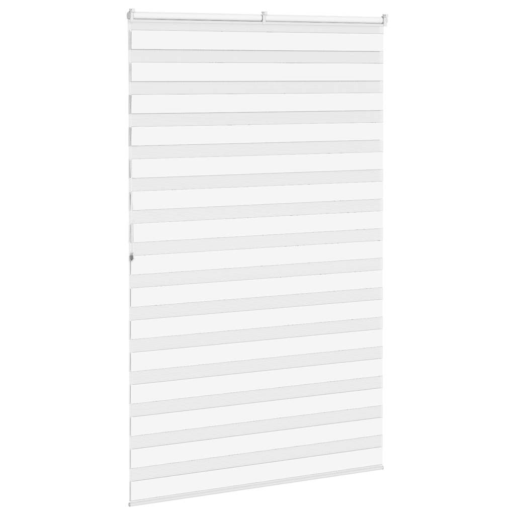 vidaXL Roleta zebra, biała, szerokość tkaniny 145,9 cm, poliester