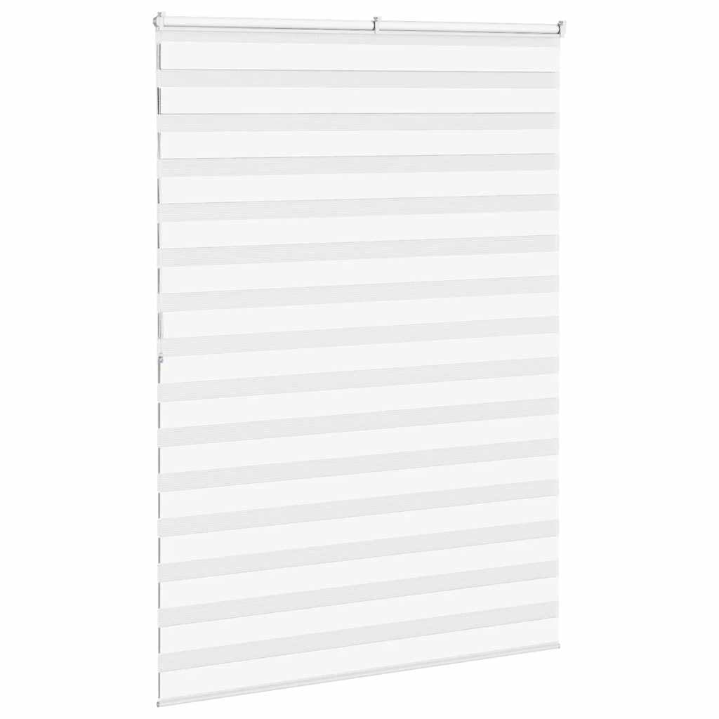 vidaXL Roleta zebra, biała, szerokość tkaniny 155,9cm, poliester