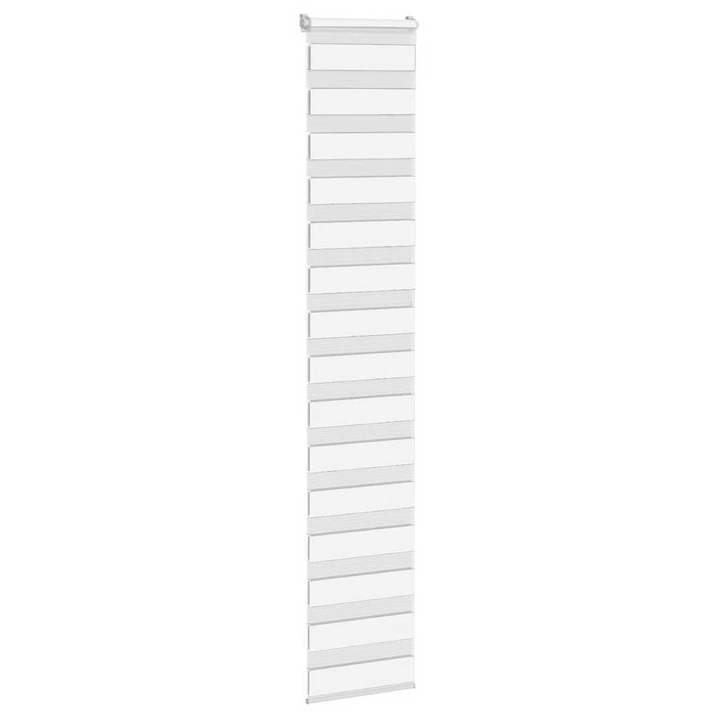 vidaXL Roleta zebra, biała, szerokość tkaniny 35,9 cm, poliester