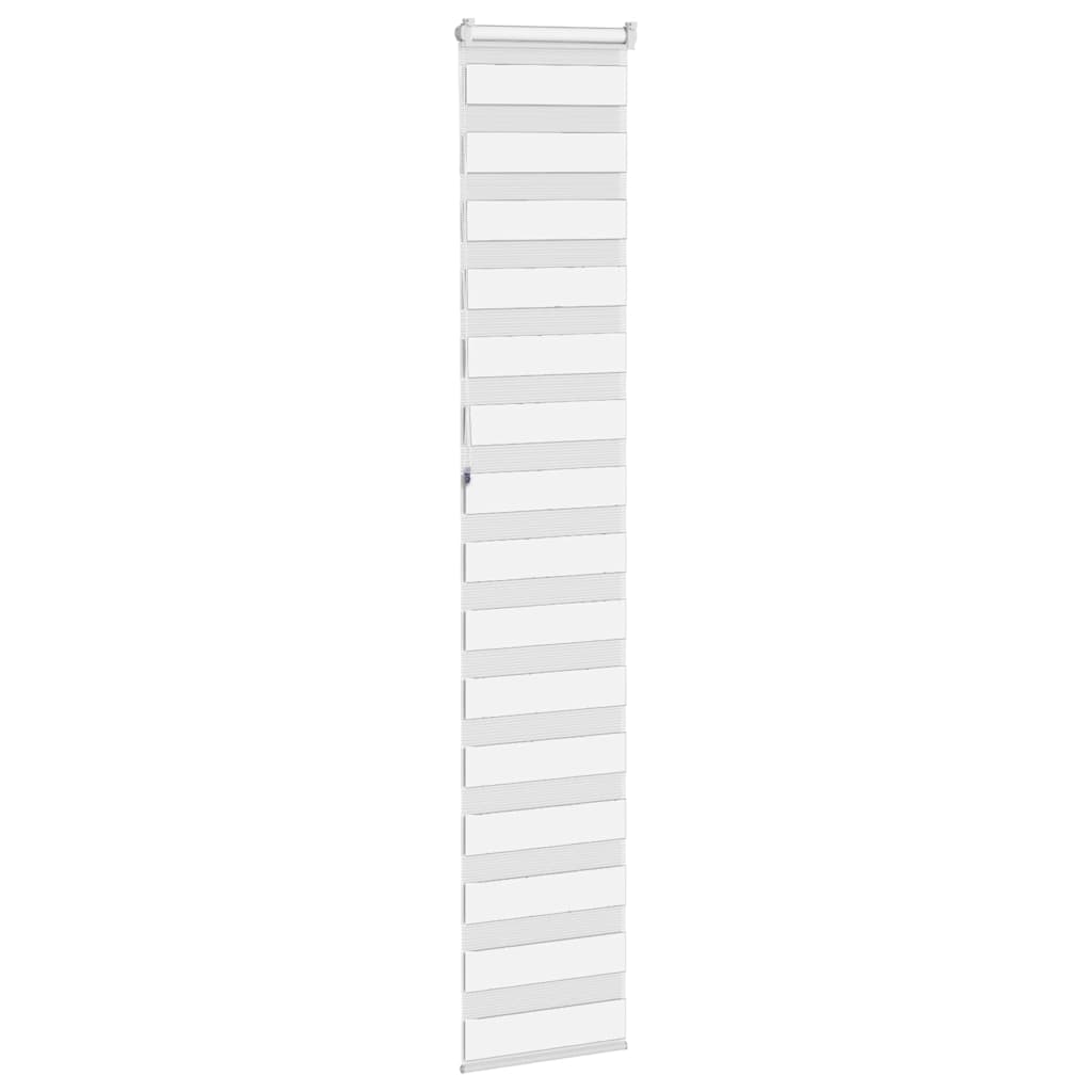 vidaXL Roleta zebra, biała, szerokość tkaniny 35,9 cm, poliester