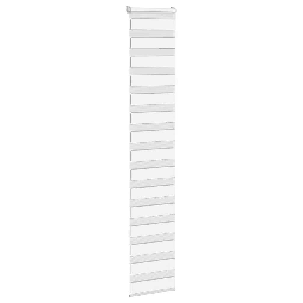 vidaXL Roleta zebra, biała, szerokość tkaniny 40,9 cm, poliester