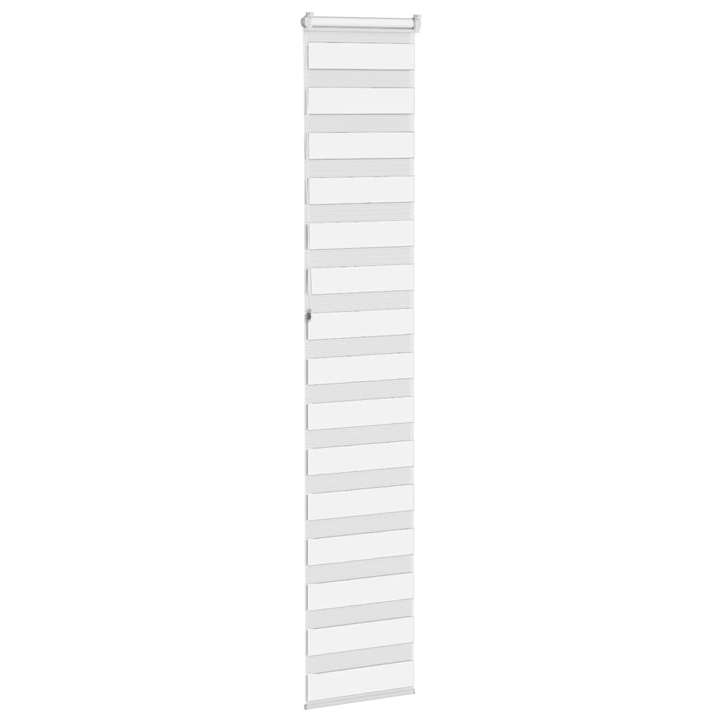 vidaXL Roleta zebra, biała, szerokość tkaniny 40,9 cm, poliester
