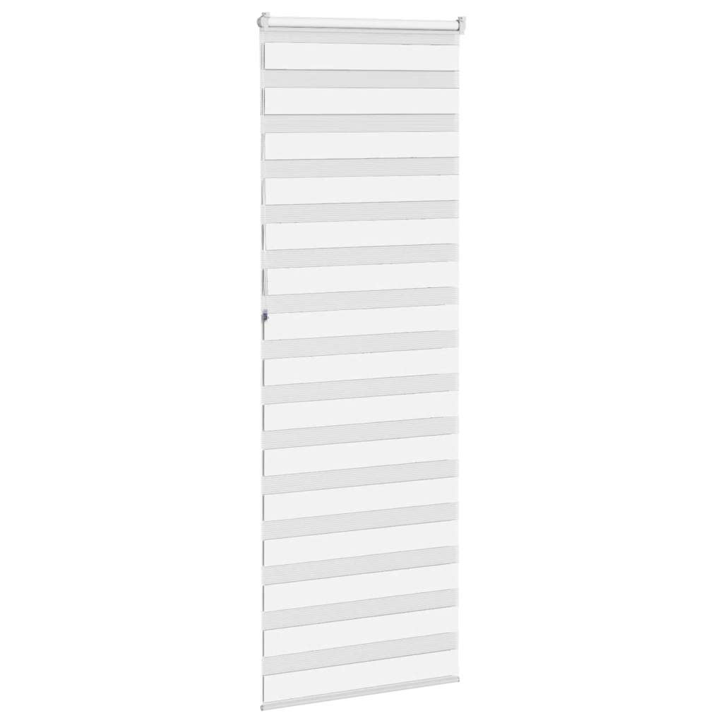 vidaXL Roleta zebra, biała, szerokość tkaniny 65,9 cm, poliester