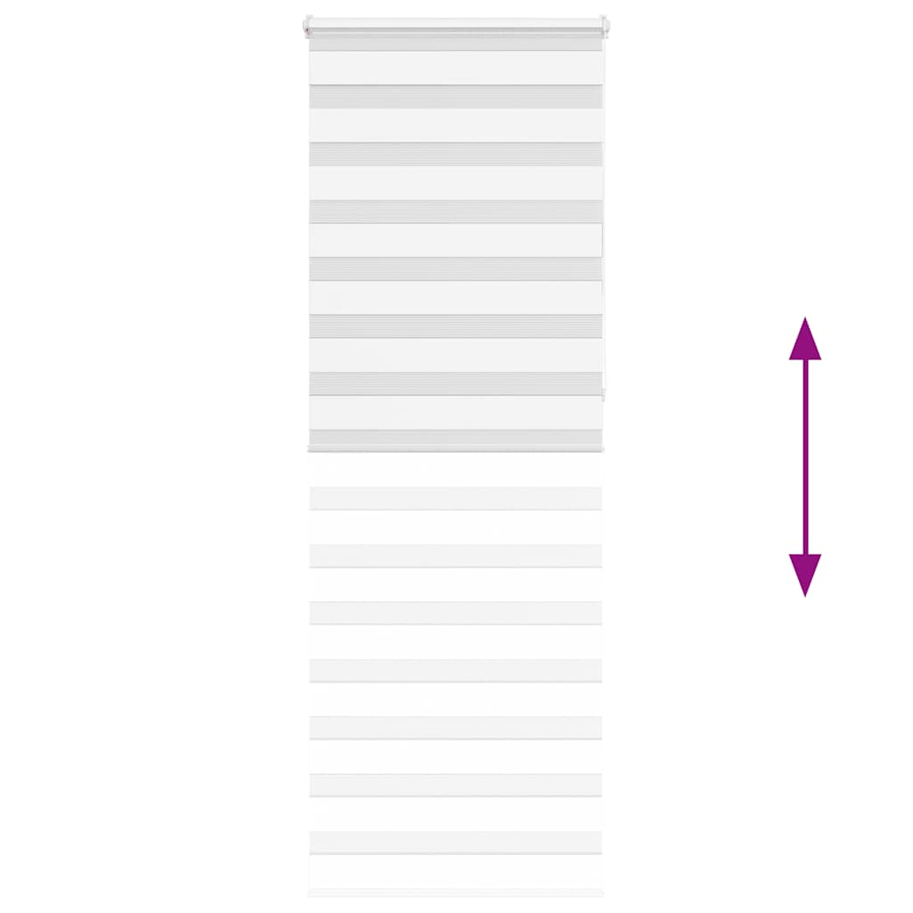 vidaXL Roleta zebra, biała, szerokość tkaniny 65,9 cm, poliester