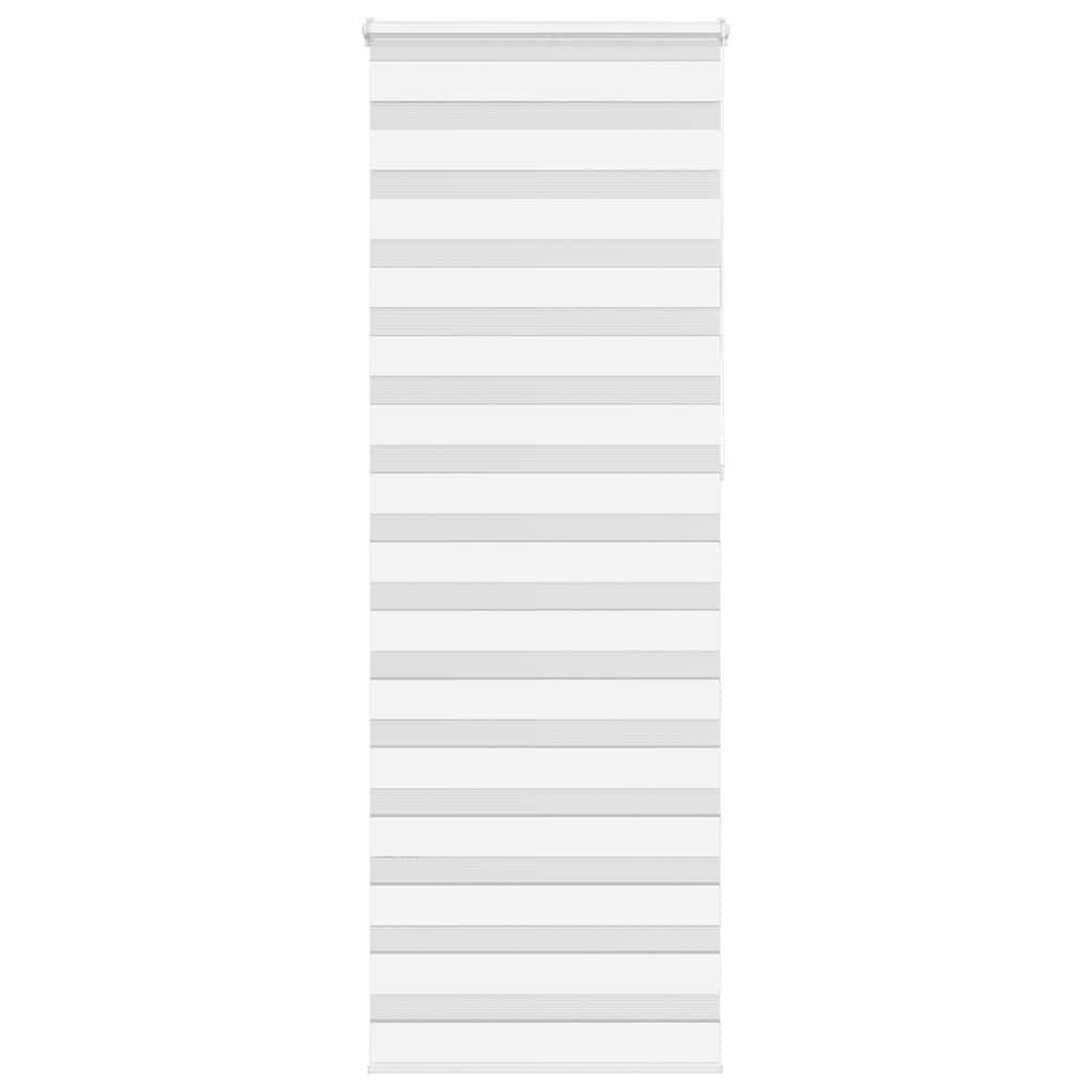 vidaXL Roleta zebra, biała, szerokość tkaniny 70,9 cm, poliester