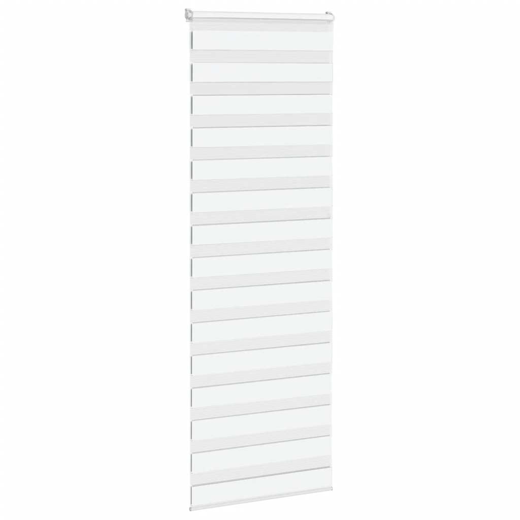 vidaXL Roleta zebra, biała, szerokość tkaniny 70,9 cm, poliester