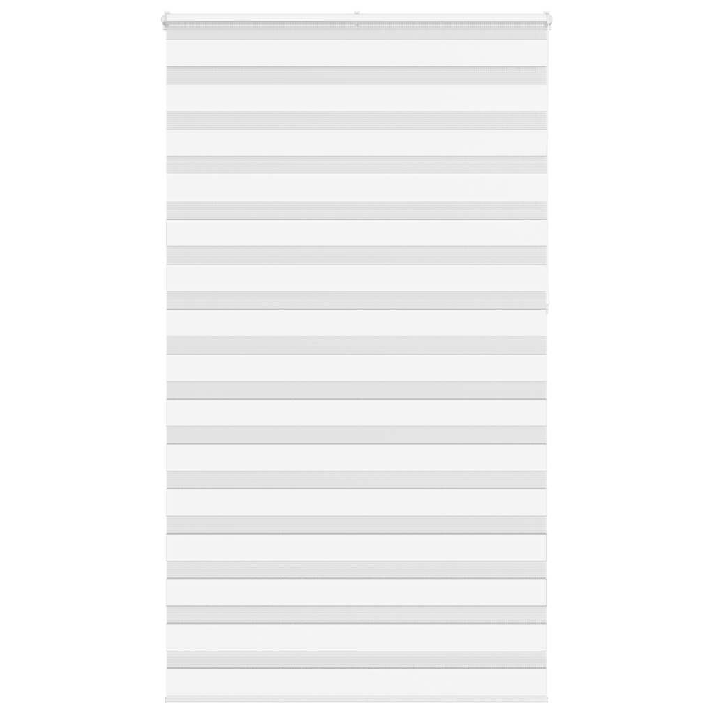vidaXL Roleta zebra, biała, szerokość tkaniny 125,9 cm, poliester