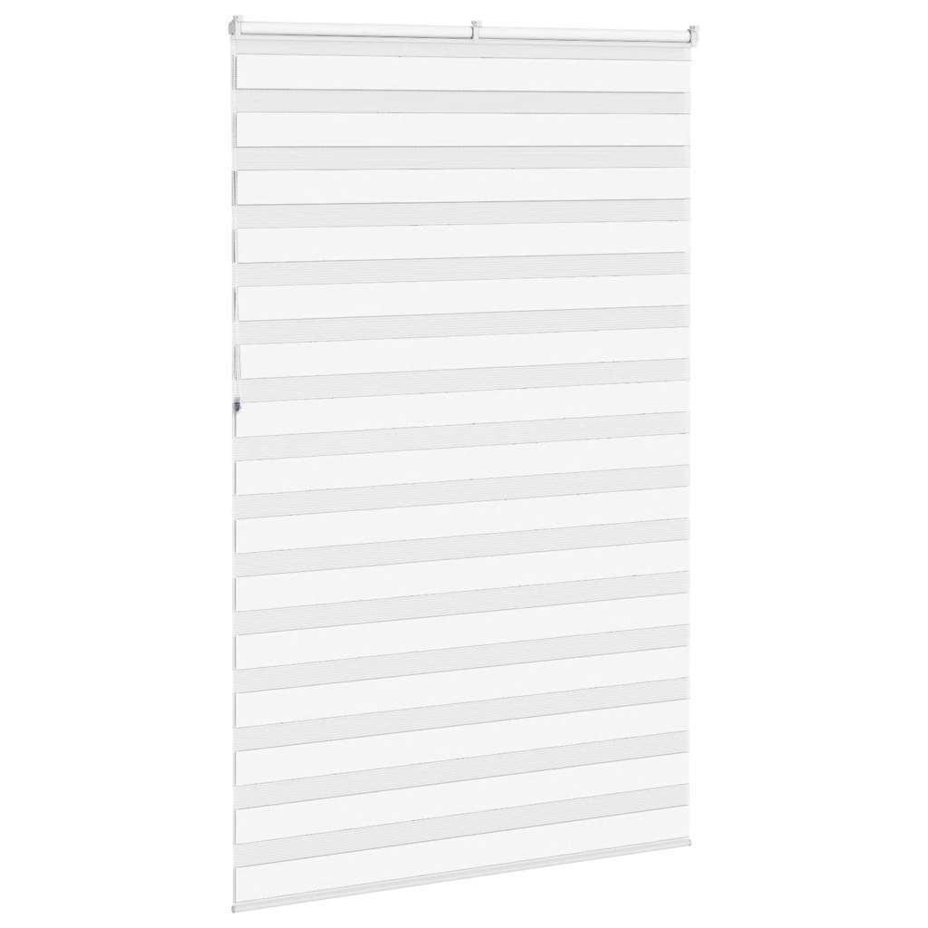 vidaXL Roleta zebra, biała, szerokość tkaniny 145,9 cm, poliester