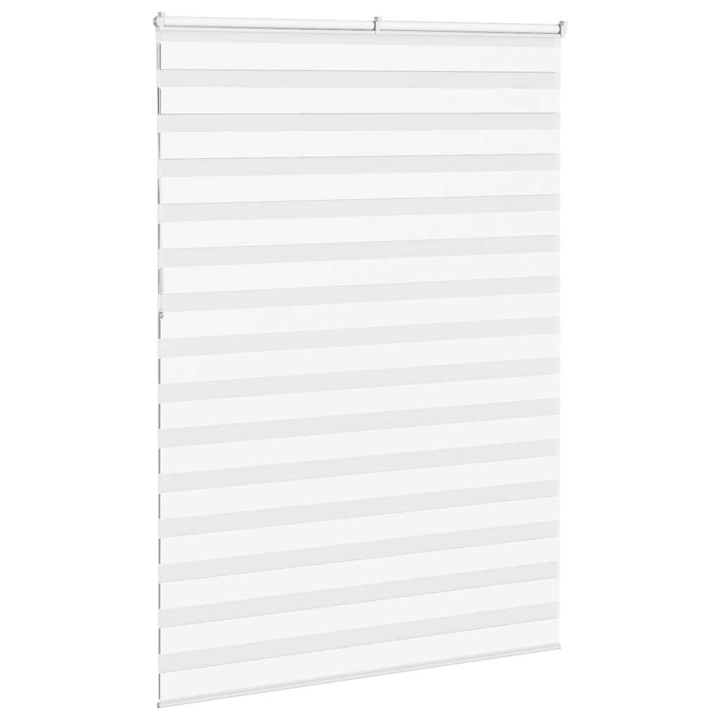 vidaXL Roleta zebra, biała, szerokość tkaniny 155,9cm, poliester