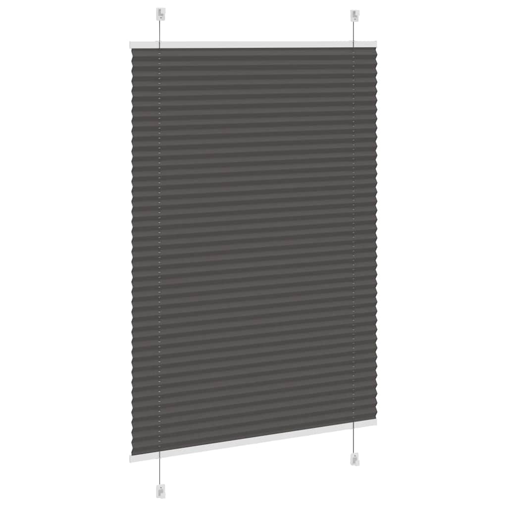 vidaXL Roleta plisowana czarna 85x100 cm Szerokość tkaniny 84,4 cm