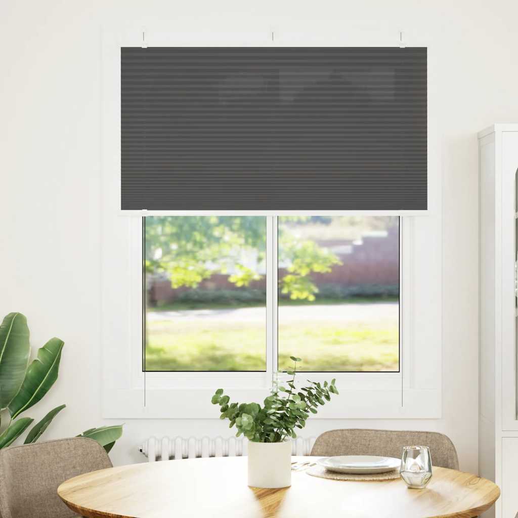 vidaXL Roleta plisowana czarna 105x100 cm Szerokość tkaniny 104,4 cm
