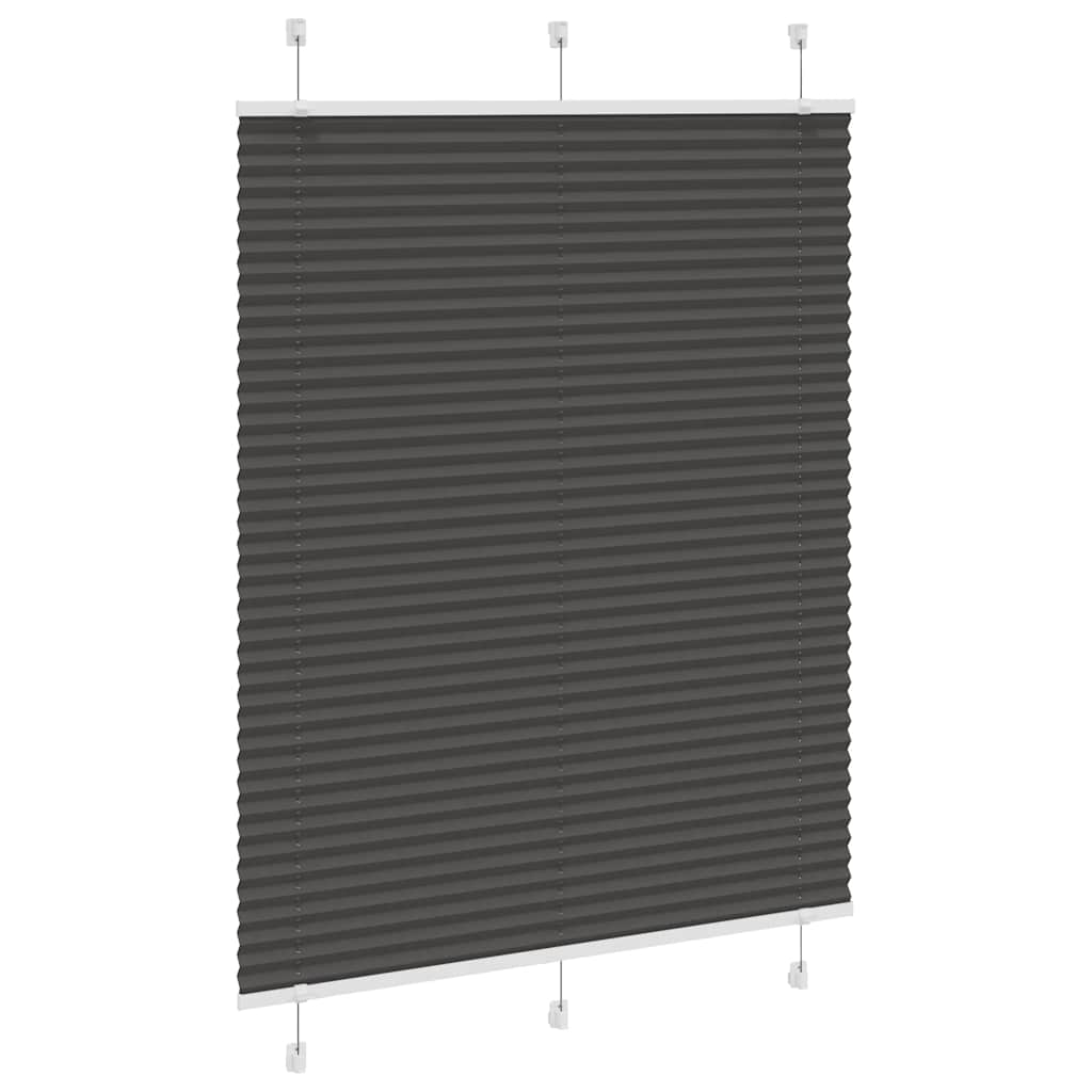 vidaXL Roleta plisowana czarna 105x100 cm Szerokość tkaniny 104,4 cm