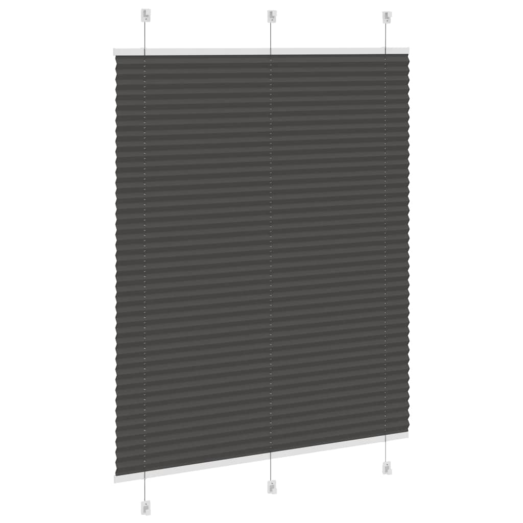 vidaXL Roleta plisowana czarna 105x100 cm Szerokość tkaniny 104,4 cm