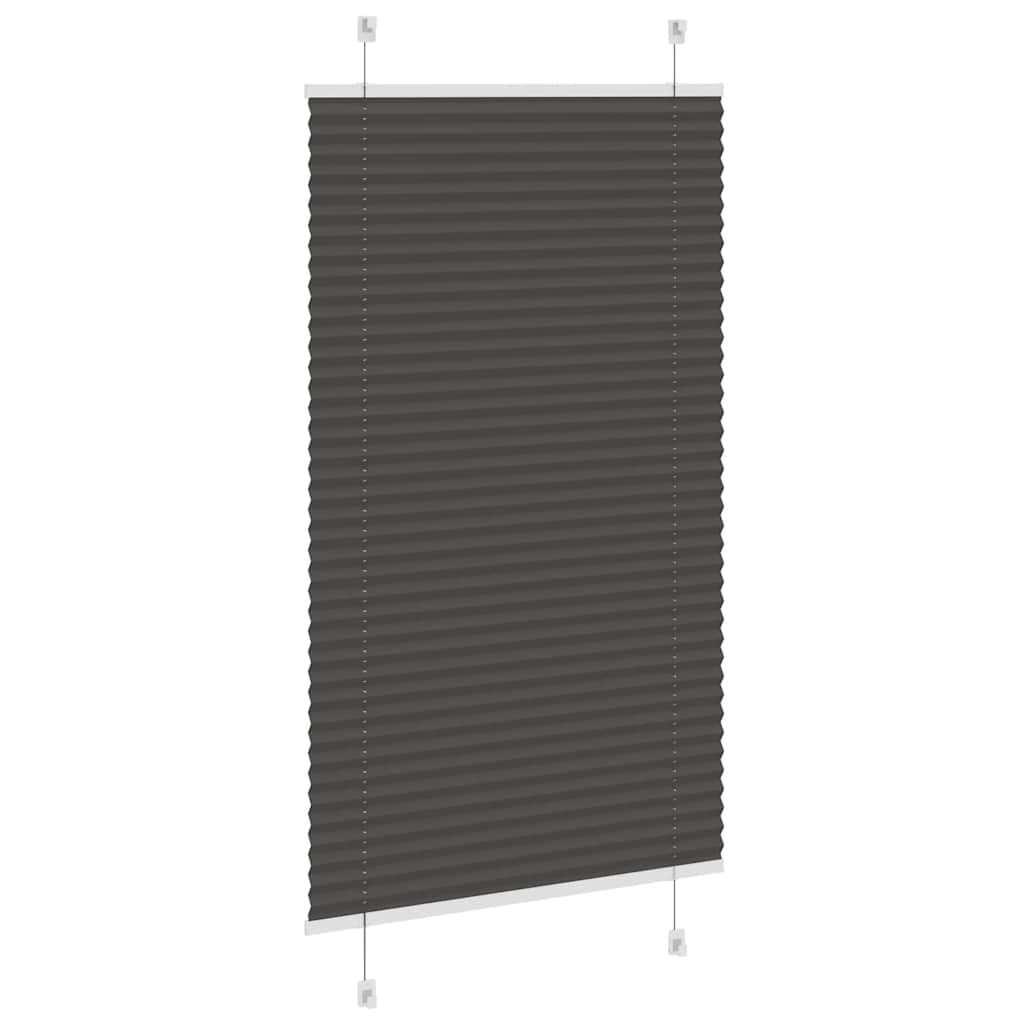 vidaXL Roleta plisowana czarna 75x150 cm Szerokość tkaniny 74,4 cm