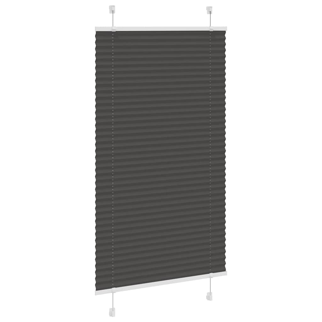 vidaXL Roleta plisowana czarna 80x150 cm Szerokość tkaniny 79,4 cm