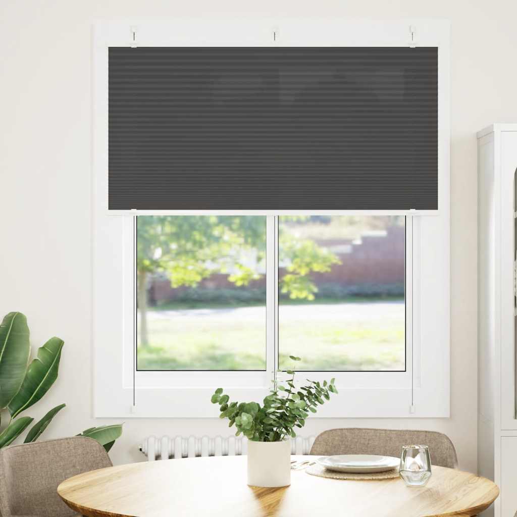 vidaXL Roleta plisowana czarna 115x150 cm Szerokość tkaniny 114,4 cm