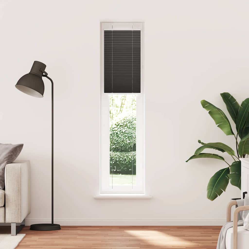 vidaXL Roleta plisowana czarna 40x200 cm Szerokość tkaniny 39,4cm
