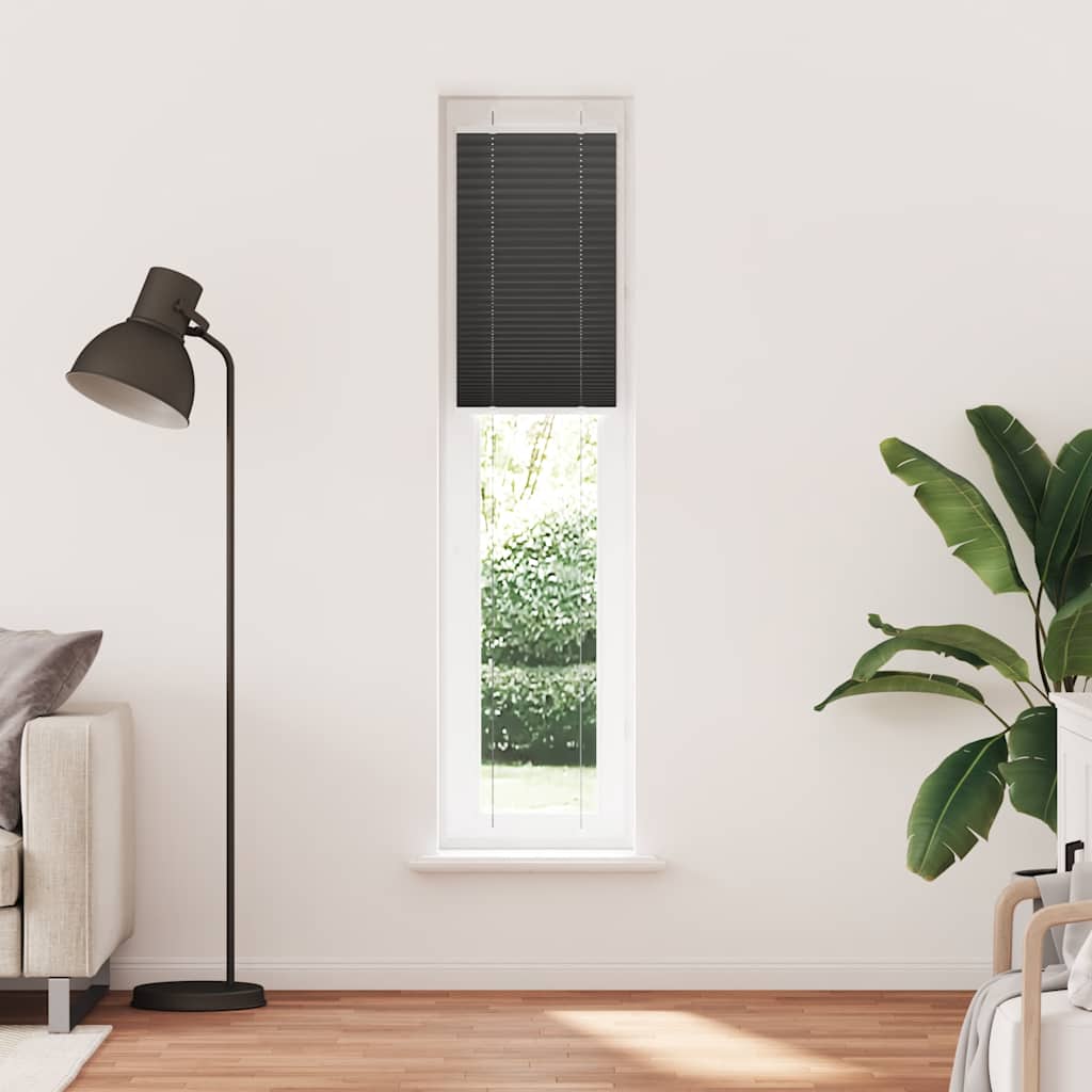 vidaXL Roleta plisowana czarna 45x200 cm Szerokość tkaniny 44,4cm