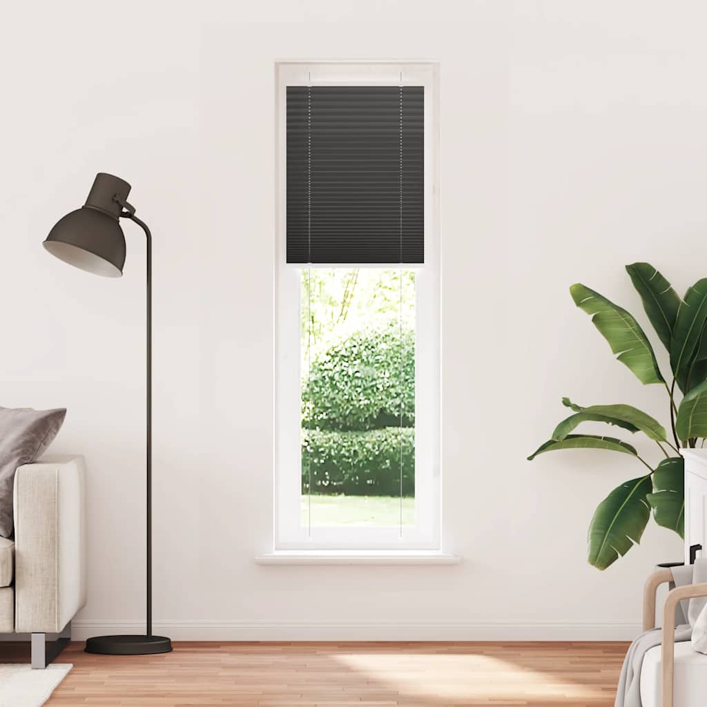 vidaXL Roleta plisowana czarna 65x200 cm Szerokość tkaniny 64,4cm
