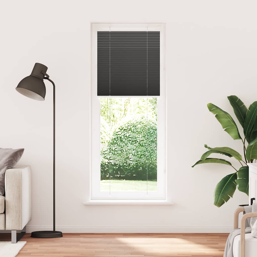 vidaXL Roleta plisowana czarna 70x200 cm Szerokość tkaniny 69,4 cm
