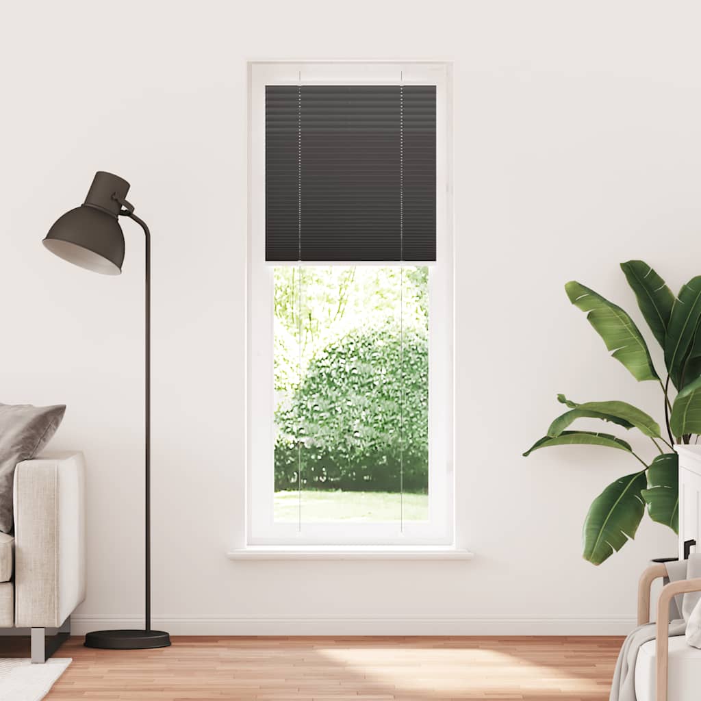 vidaXL Roleta plisowana czarna 75x200 cm Szerokość tkaniny 74,4 cm