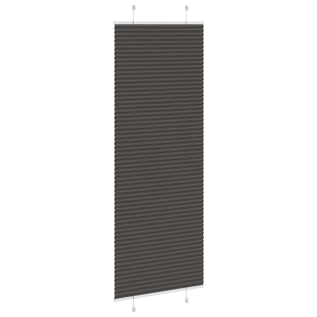 vidaXL Roleta plisowana czarna 75x200 cm Szerokość tkaniny 74,4 cm