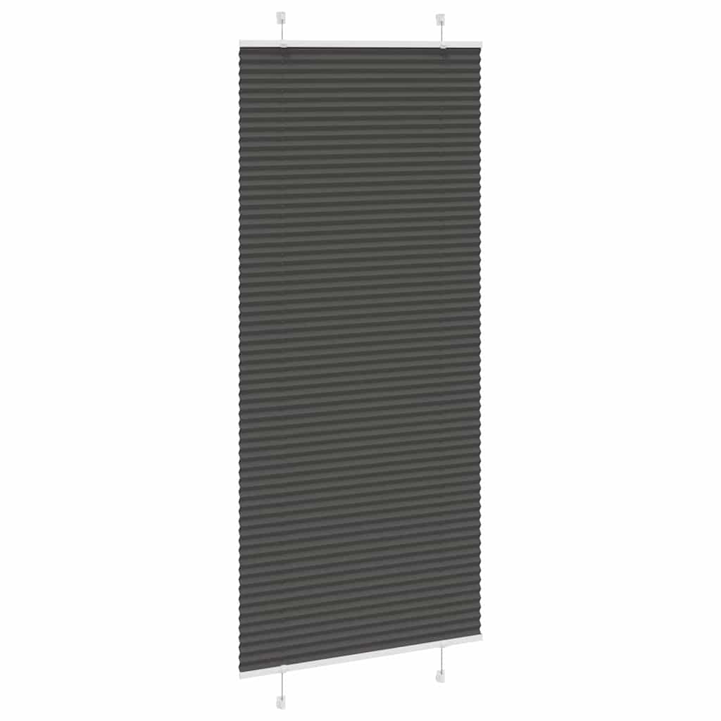 vidaXL Roleta plisowana czarna 85x200 cm Szerokość tkaniny 84,4 cm