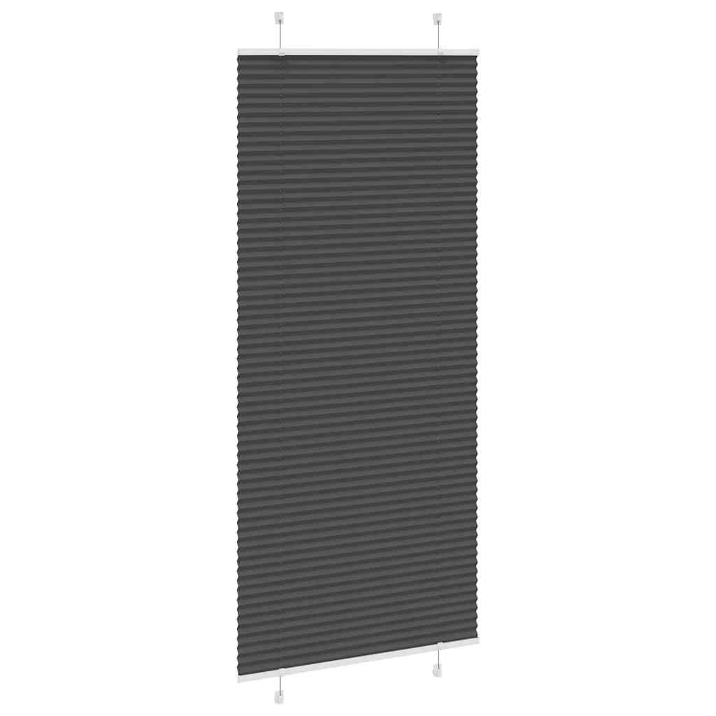 vidaXL Roleta plisowana czarna 85x200 cm Szerokość tkaniny 84,4 cm