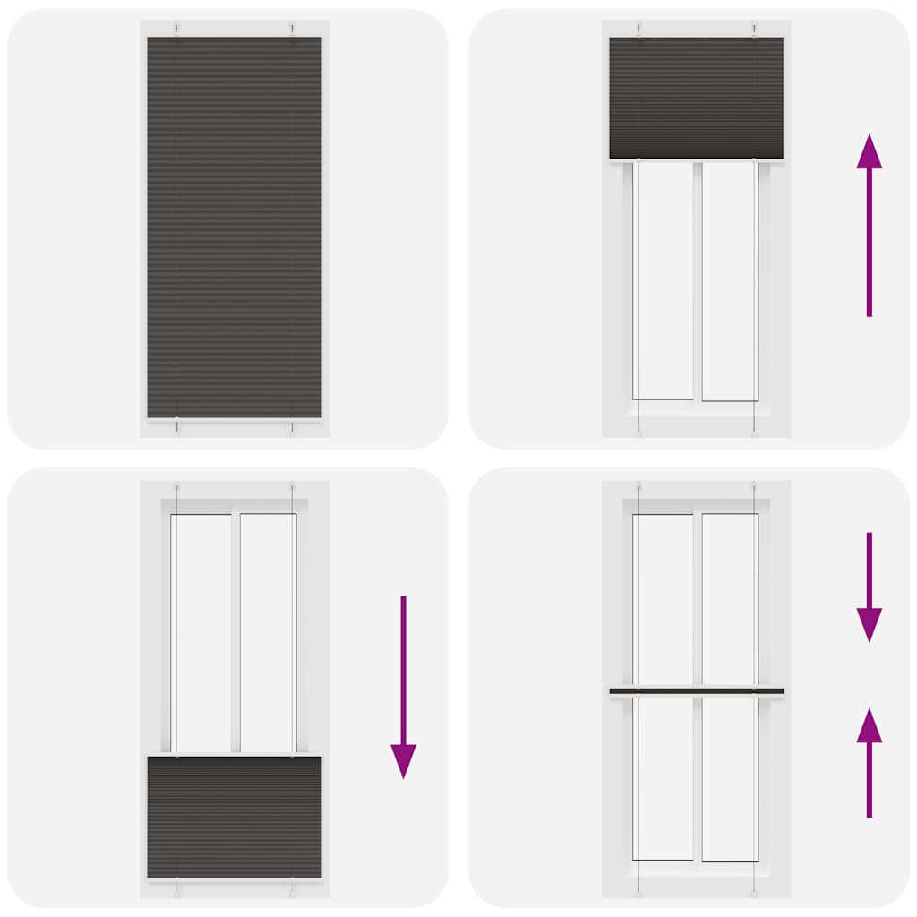 vidaXL Roleta plisowana czarna 100x200 cm Szerokość tkaniny 99,4 cm