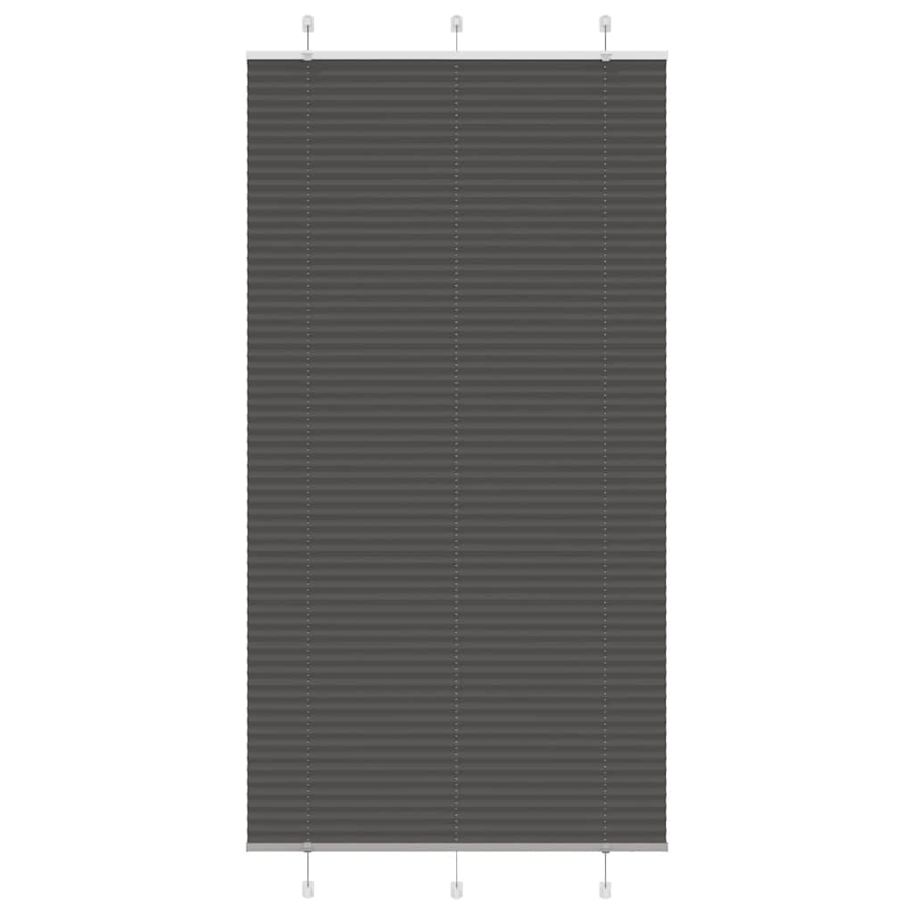 vidaXL Roleta plisowana czarna 105x200 cm Szerokość tkaniny 104,4 cm