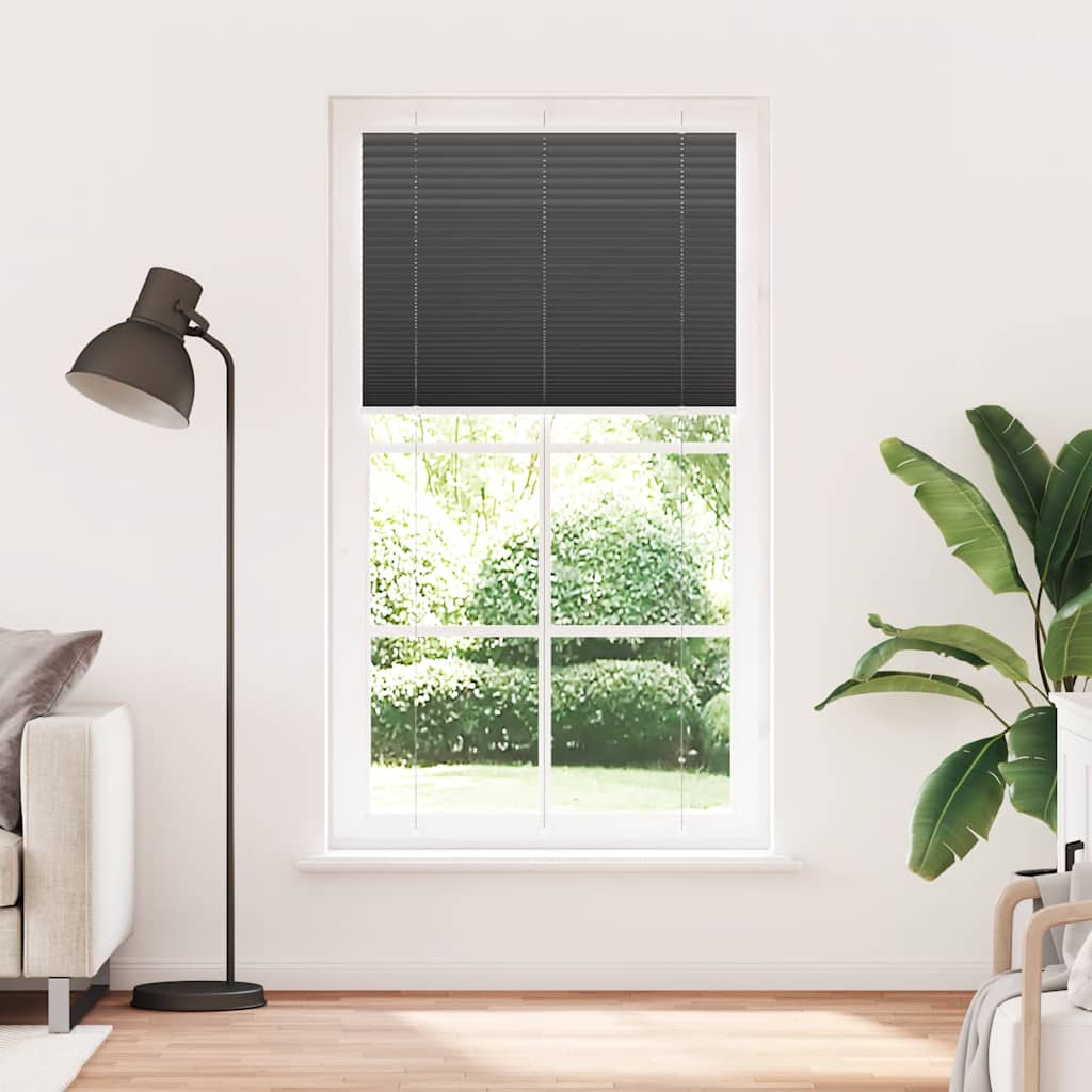 vidaXL Roleta plisowana czarna 105x200 cm Szerokość tkaniny 104,4 cm