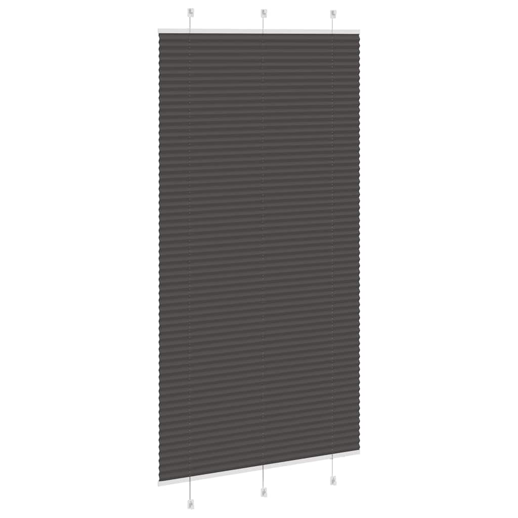 vidaXL Roleta plisowana czarna 105x200 cm Szerokość tkaniny 104,4 cm
