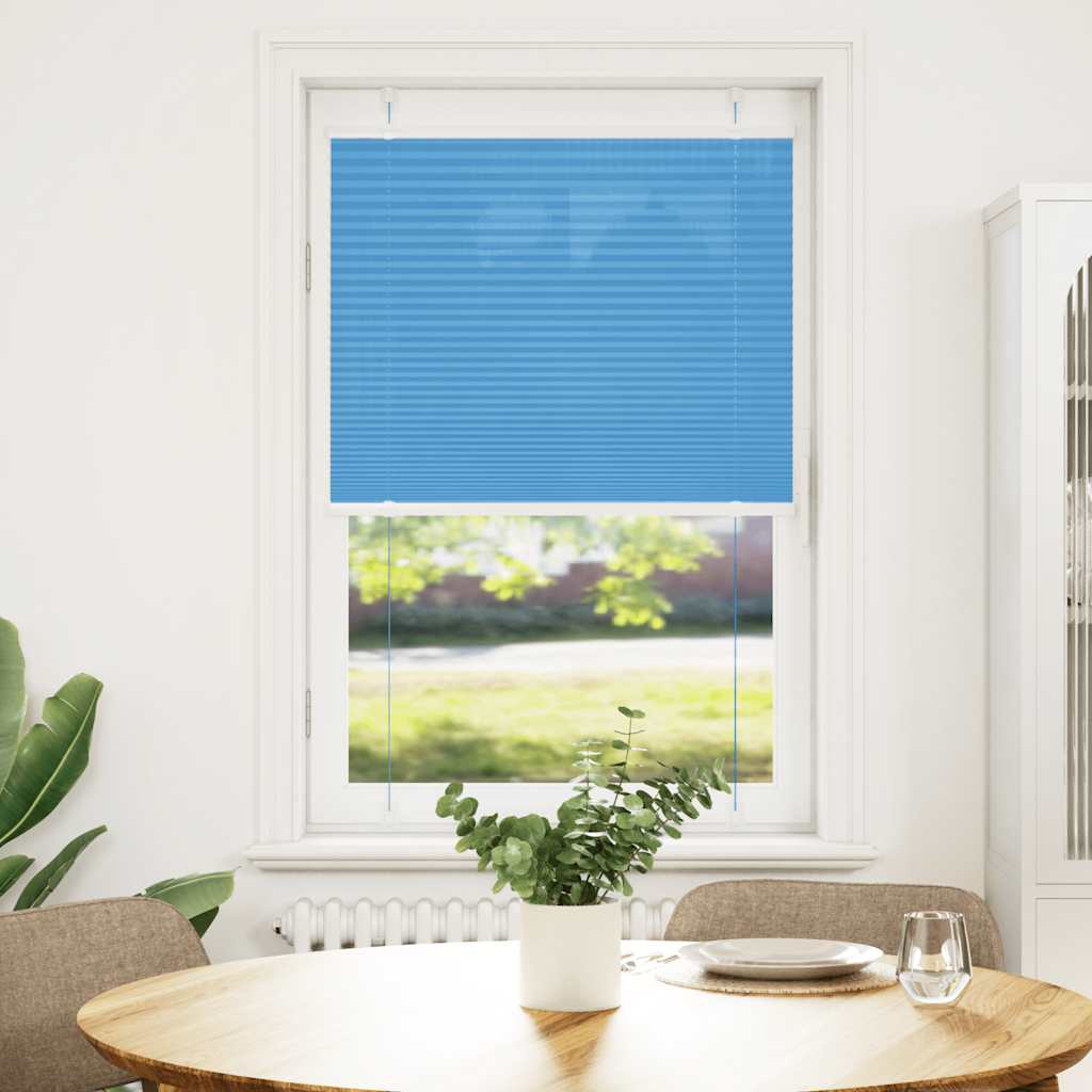 vidaXL Roleta plisowana niebieska 75x100 cm Szerokość tkaniny 74,4 cm