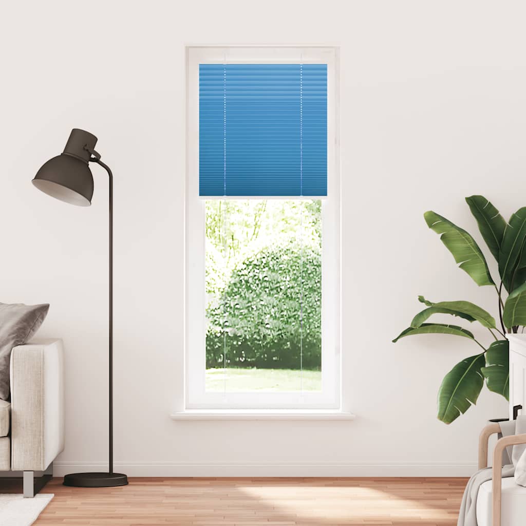 vidaXL Roleta plisowana niebieska 75x200 cm Szerokość tkaniny 74,4 cm