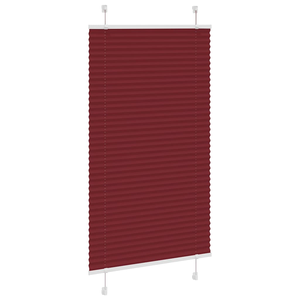 vidaXL Roleta plisowana Bordowy Czerwony 75x100 cm Szerokość tkaniny