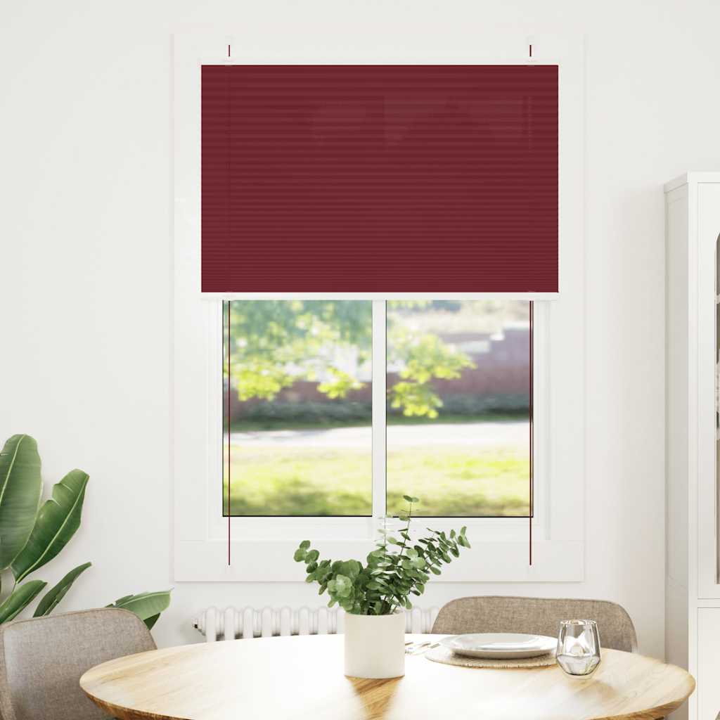 vidaXL Roleta plisowana Bordowy Czerwony 95x100 cm Szerokość tkaniny