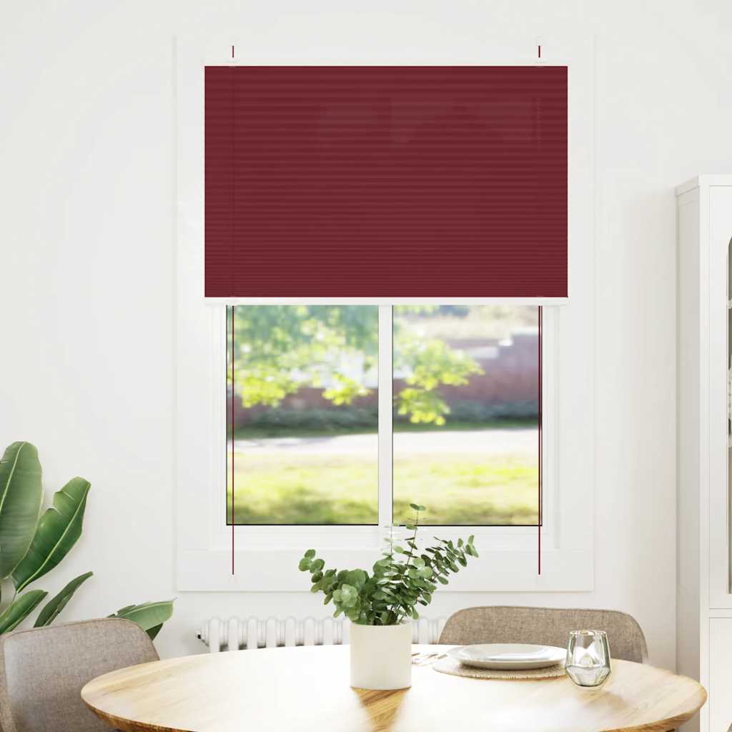 vidaXL Roleta plisowana Bordowy Czerwony 100x100 cm Szerokość tkaniny