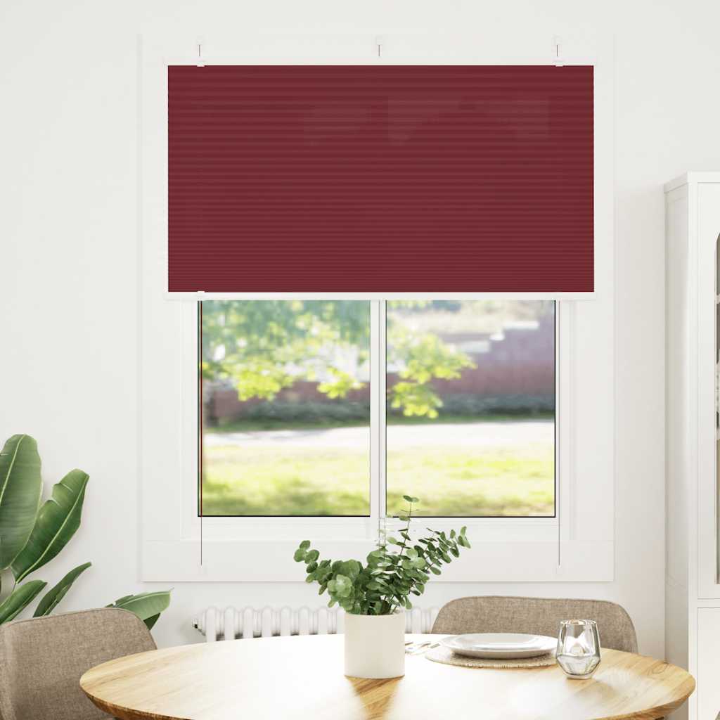 vidaXL Roleta plisowana Bordowy Czerwony 110x100 cm Szerokość tkaniny