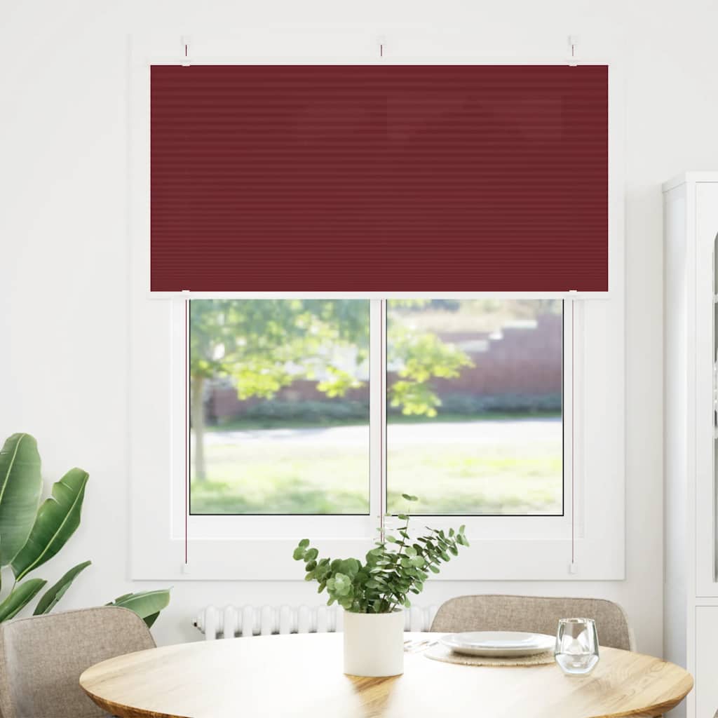 vidaXL Roleta plisowana Bordowy Czerwony 115x100 cm Szerokość tkaniny