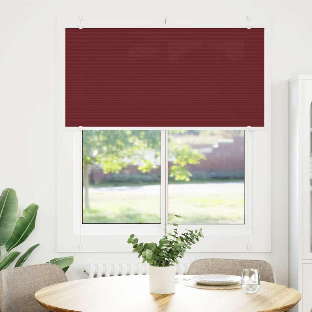 vidaXL Roleta plisowana Bordowy Czerwony 120x100 cm Szerokość tkaniny
