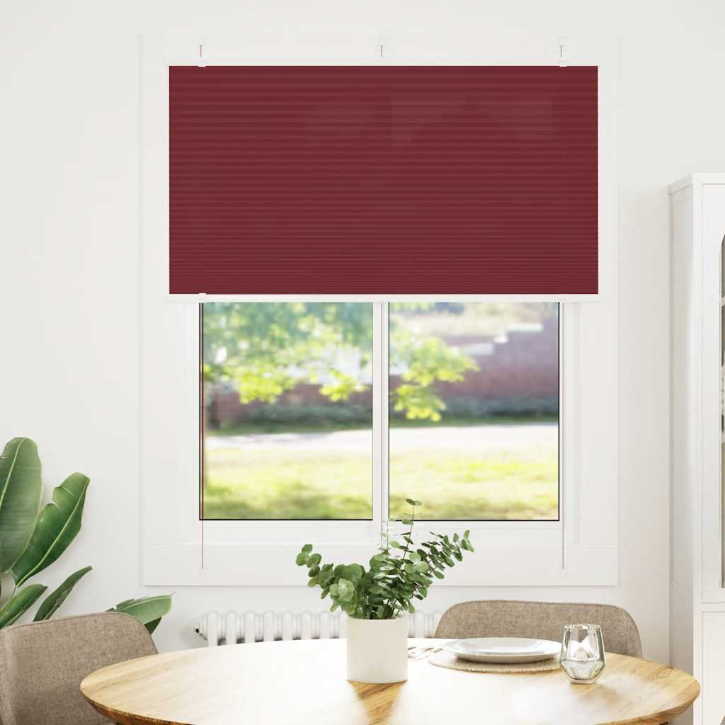 vidaXL Roleta plisowana Bordowy Czerwony 105x150 cm Szerokość tkaniny