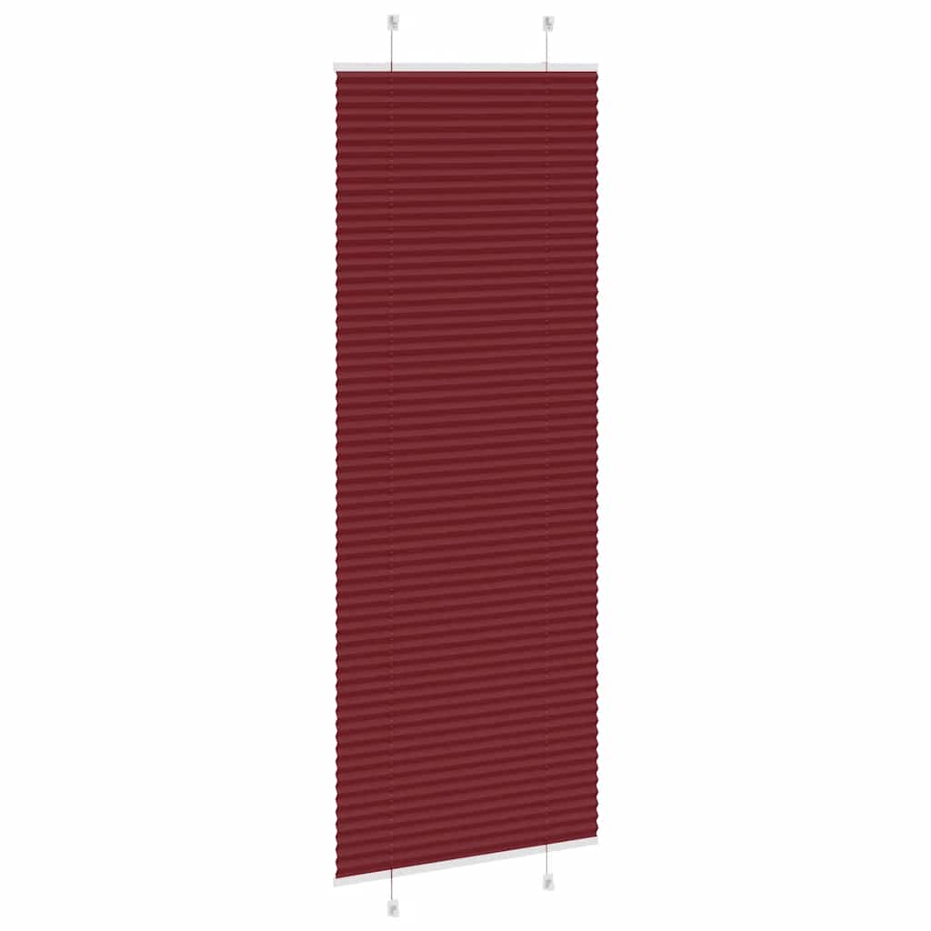 vidaXL Roleta plisowana Bordowy Czerwony 75x200 cm Szerokość tkaniny