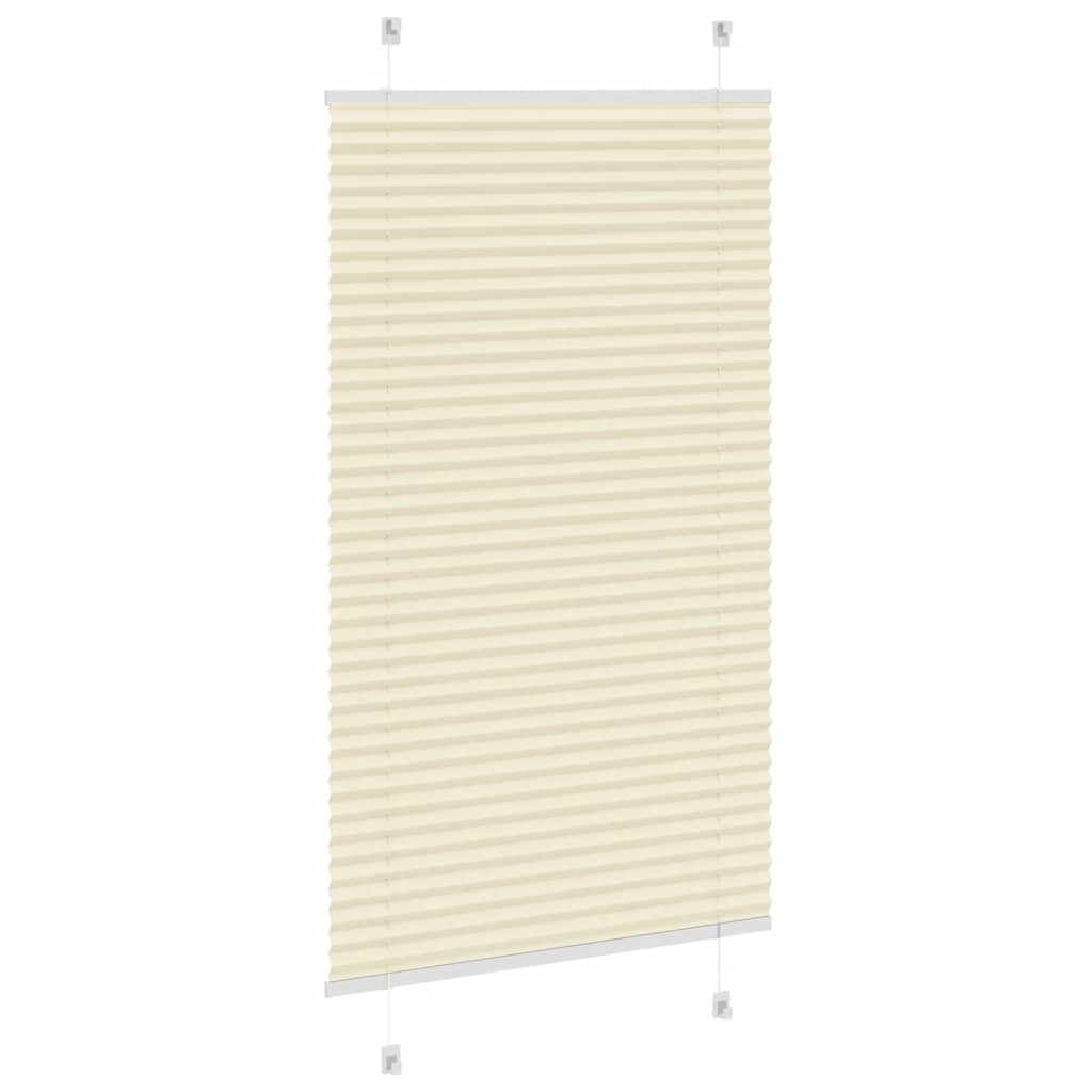 vidaXL Roleta plisowana kremowa 75x100 cm Szerokość tkaniny 74,4 cm