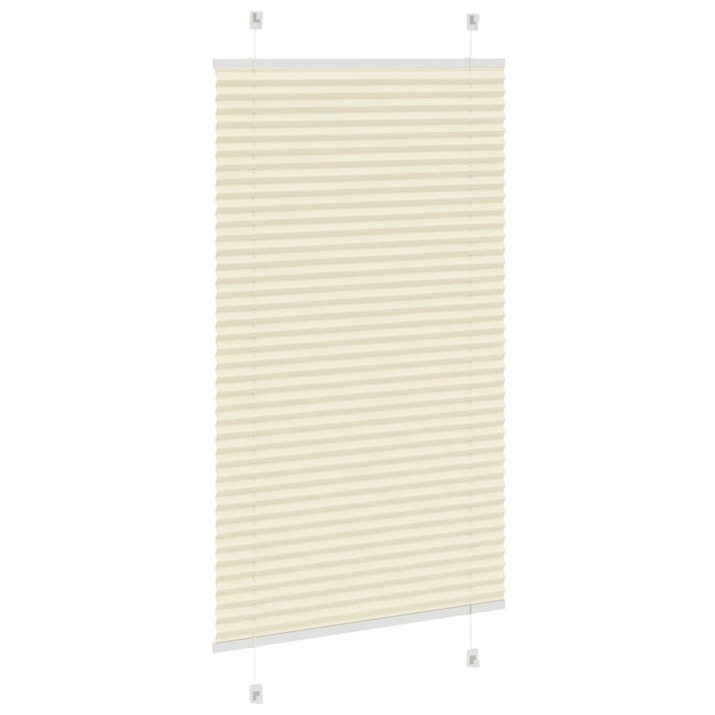 vidaXL Roleta plisowana kremowa 80x100 cm Szerokość tkaniny 79,4 cm