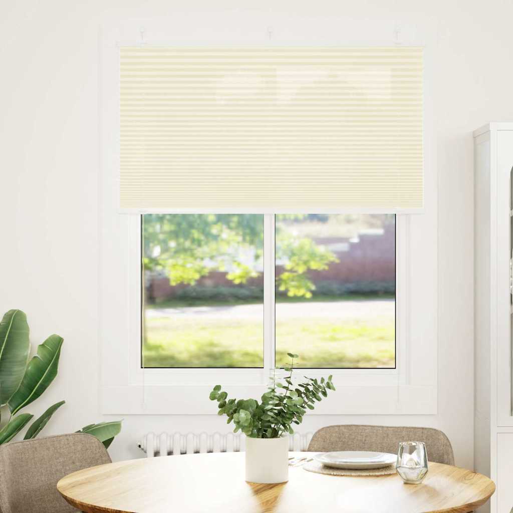 vidaXL Roleta plisowana kremowa 105x100 cm Szerokość tkaniny 104,4cm