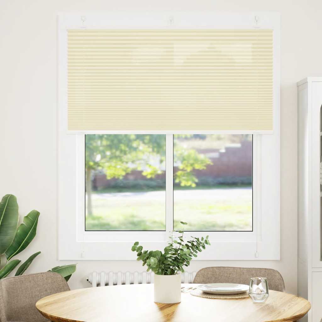 vidaXL Roleta plisowana kremowa 115x100 cm Szerokość tkaniny 114,4cm