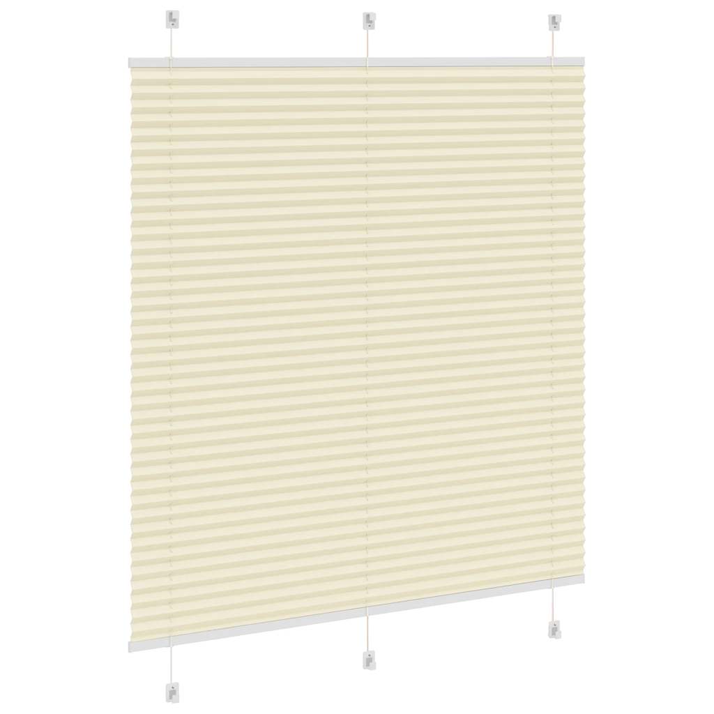 vidaXL Roleta plisowana kremowa 115x100 cm Szerokość tkaniny 114,4cm