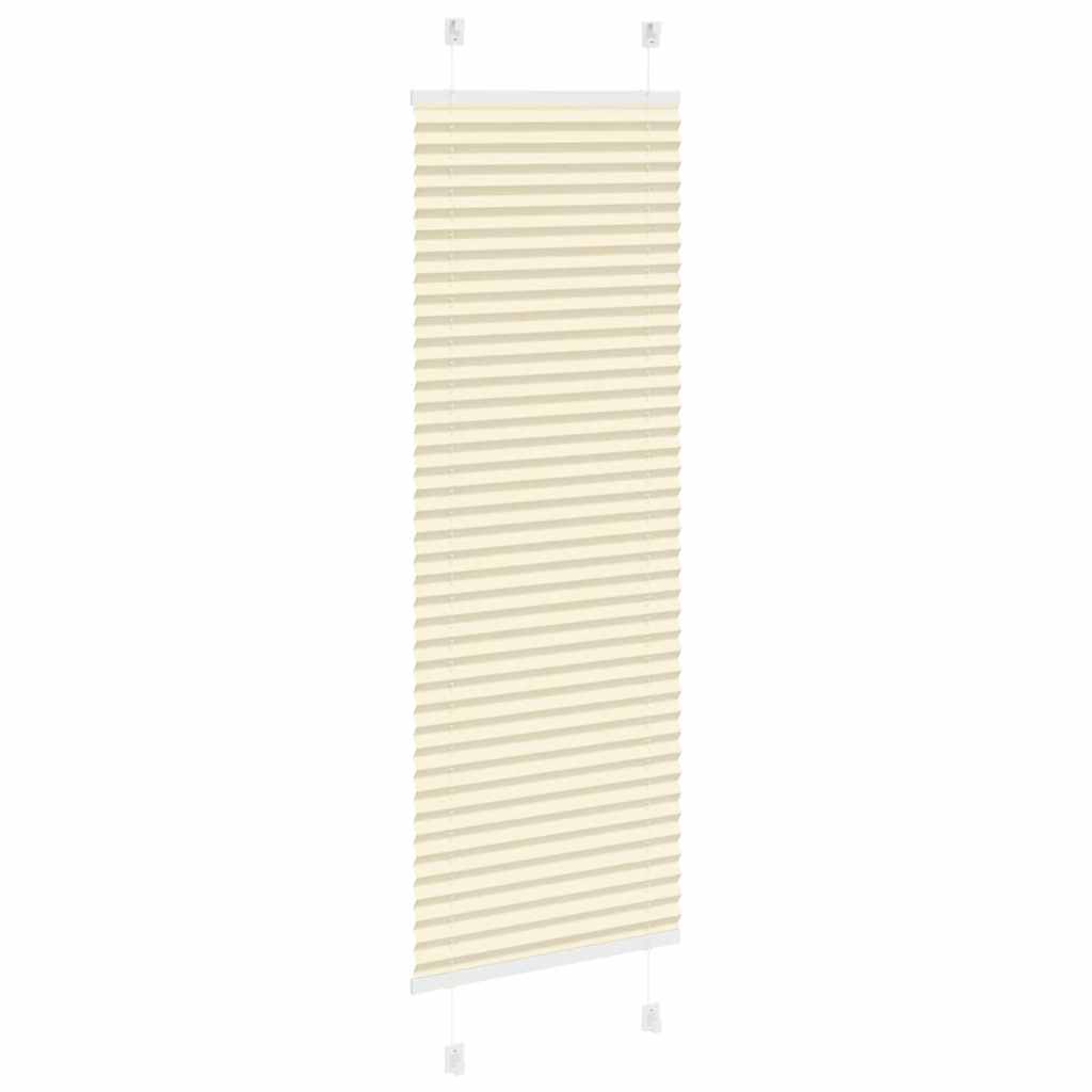 vidaXL Roleta plisowana kremowa 45x150 cm Szerokość tkaniny 44,4 cm