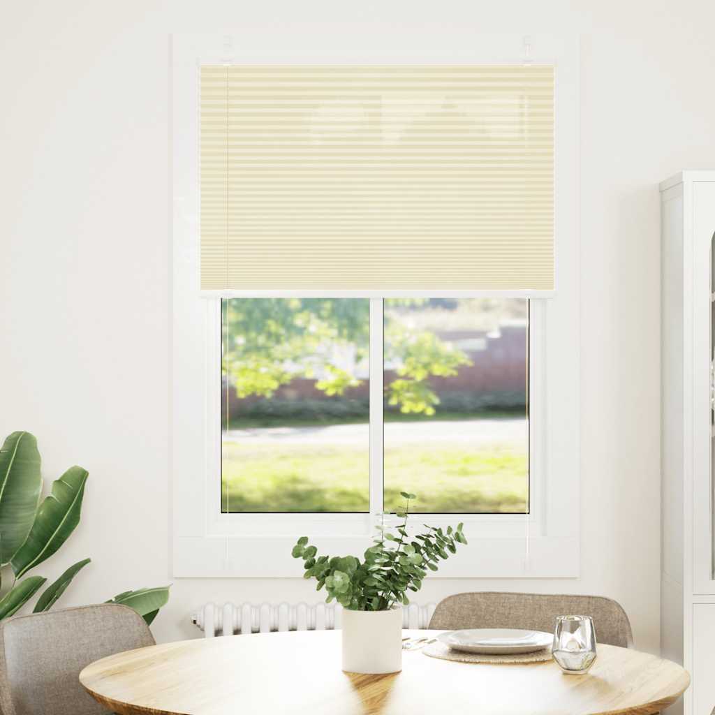 vidaXL Roleta plisowana kremowa 90x150 cm Szerokość tkaniny 89,4 cm