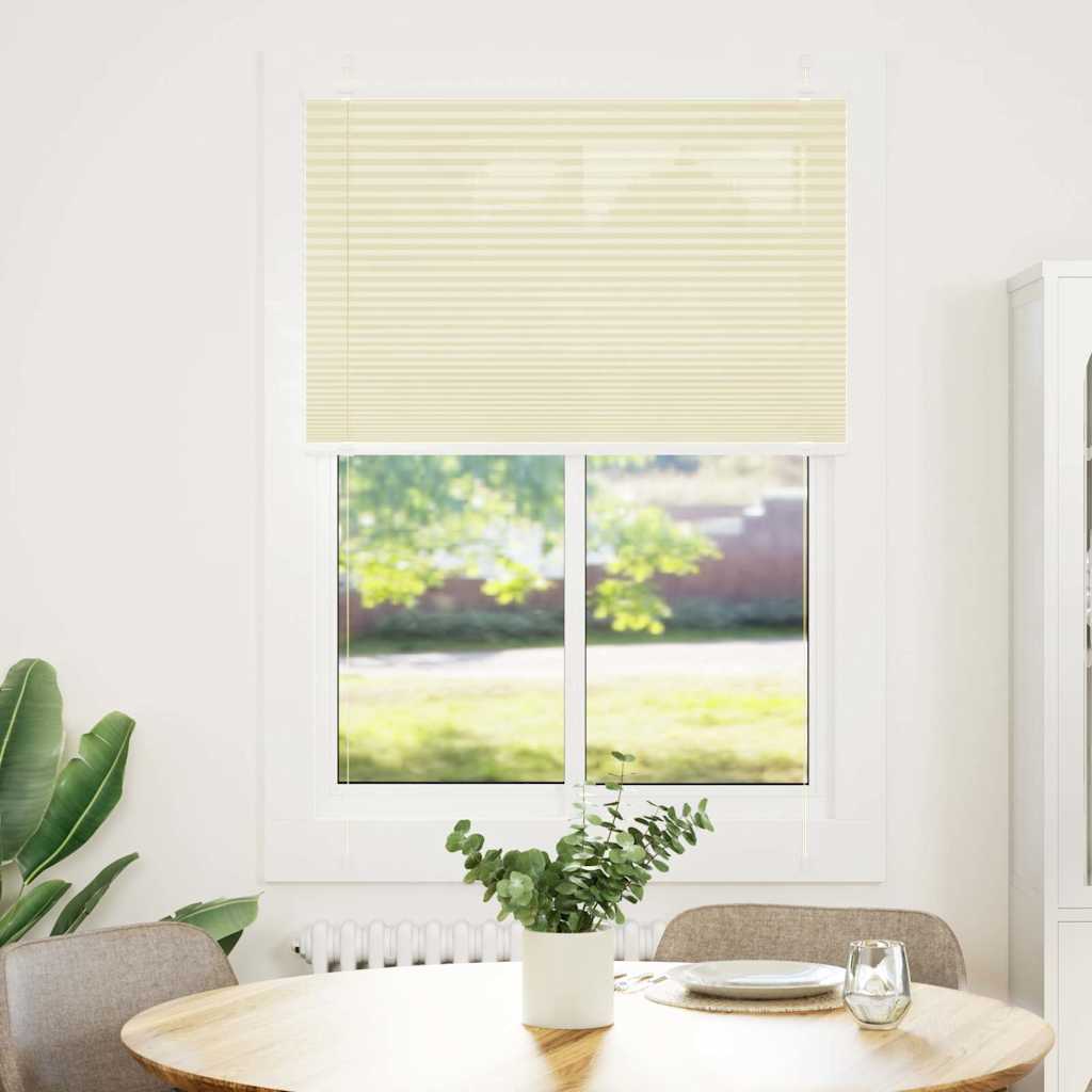 vidaXL Roleta plisowana kremowa 100x150 cm Szerokość tkaniny 99,4 cm